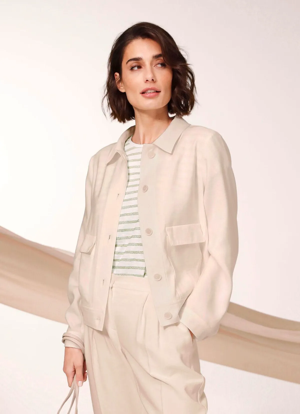 Hot BADER Blazer in Leinen-Optik SAND
