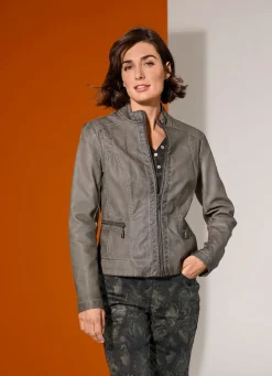 Best BADER Blazer mit dezenter Nietenzer GRAU