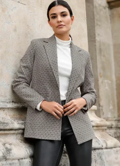 New BADER Blazer mit grafischem Dessin CAMEL-SCHWARZ