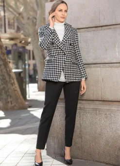 Online Tizia Blazer mit Hahnentritt-Dessin SCHWARZ-CREME