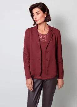 Online BADER Blazer mit hübscher Stickerei WEINROT