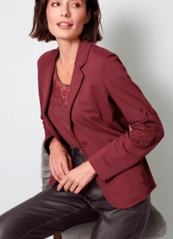 Online BADER Blazer mit hübscher Stickerei WEINROT