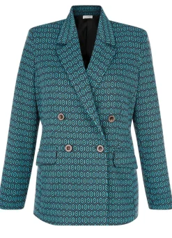 Clearance BADER Blazer mit interessantem Dessin PETROL-SCHWARZ