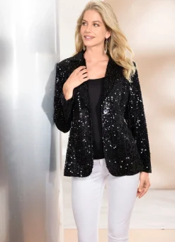 Online BADER Blazer mit Pailletten SCHWARZ