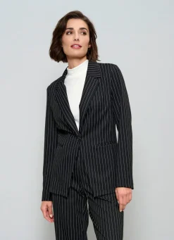 Outlet BADER Blazer mit Streifendessin SCHWARZ-WEISS