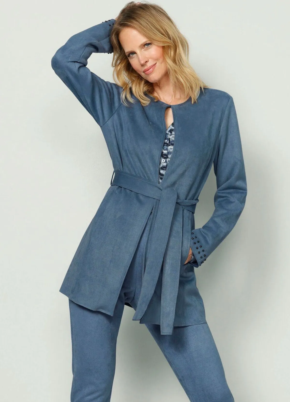 Clearance BADER Blazer mit Nietenzier an den Ärmelabschlüssen RAUCHBLAU