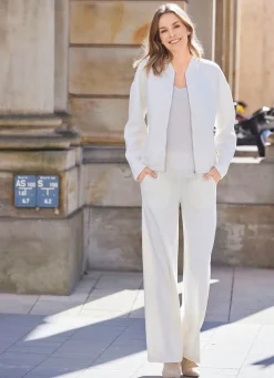 Clearance Tizia Blouson mit Rippenstrickbündchen NATURWEISS