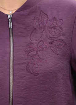 B/ANCA Blouson mit 2-Wege-Zipper AUBERGINE