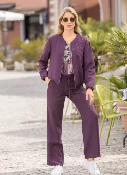 B/ANCA Blouson mit 2-Wege-Zipper AUBERGINE