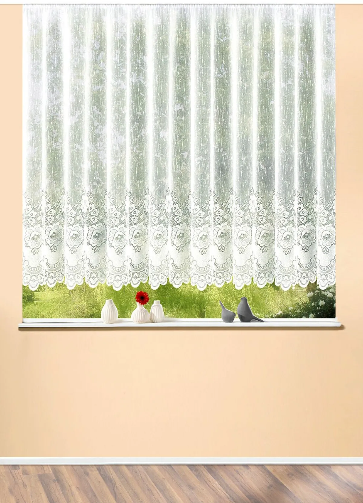 Outlet BADER Blumenfenster-Store, gerader Abschluss WEISS