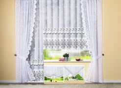 Hot Webana Blumenfenster-Store mit Automatikfaltenband WEISS