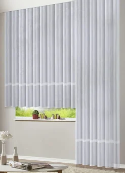BADER Blumenfenster-Store mit eingewebten Glanzstreifen WEISS
