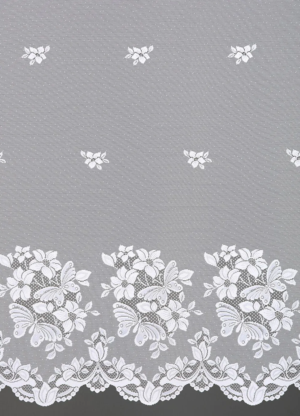 Hot BADER Blumenfenster-Store mit Universalschienenband WEISS-WEISS