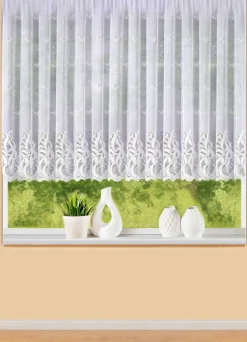 BADER Blumenfenster-Store mit Universalschienenband WEISS