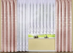 BADER Blumenfenster-Store mit Universalschienenband WEISS