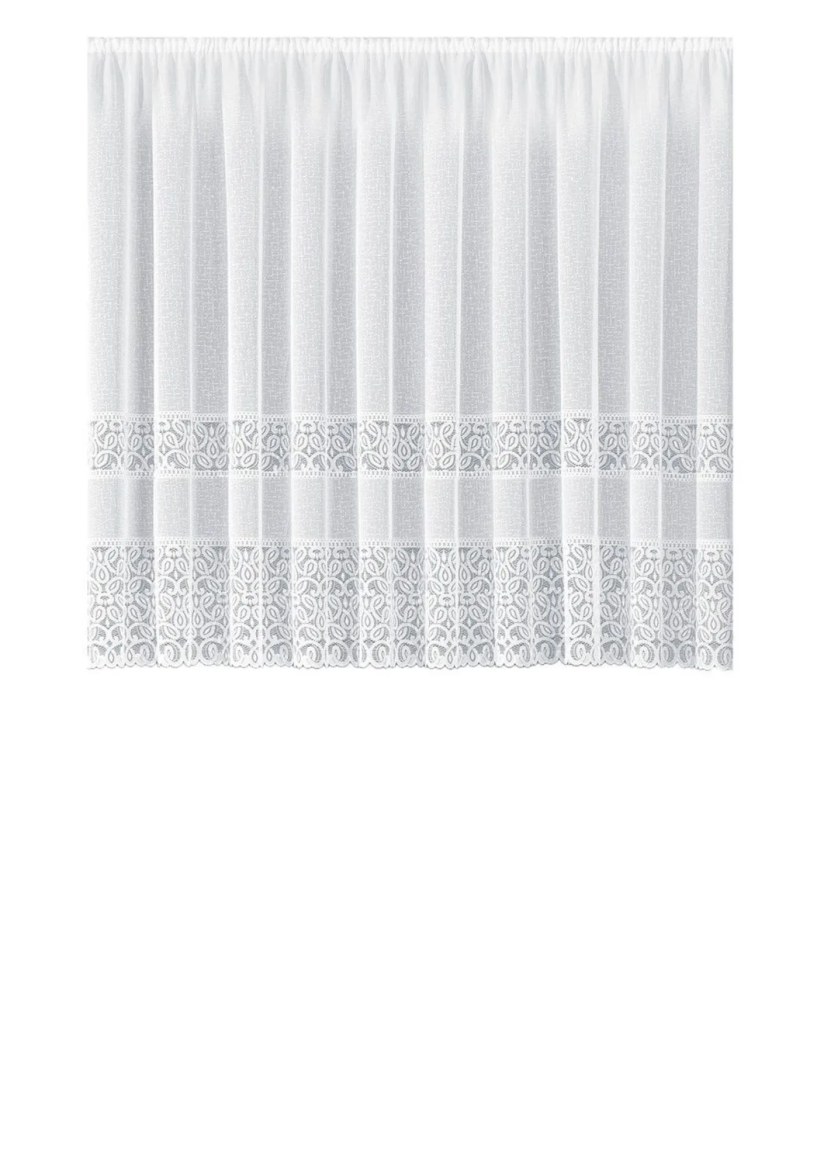 Clearance BADER Blumenfenster-Store mit Universalschienenband WEISS
