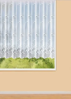 New BADER Blumenfenster-Store mit Universalschienenband WEISS