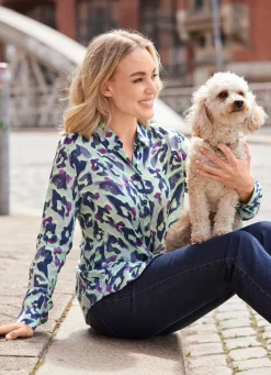 Outlet laurakent Bluse aus Viskose FLIEDER-MINT-LILA-BUNT