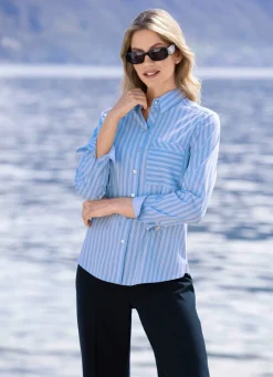 Best B/ANCA Bluse im Streifen-Dessin HELLBLAU-WEISS