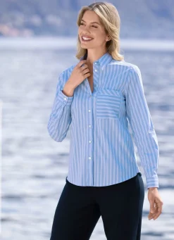 Best B/ANCA Bluse im Streifen-Dessin HELLBLAU-WEISS