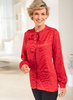 Outlet BADER Bluse in Animal-Optik in 2 Farben ROT