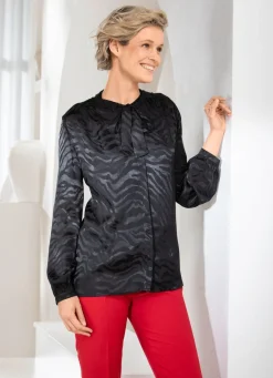Best BADER Bluse in Animal-Optik in 2 Farben SCHWARZ