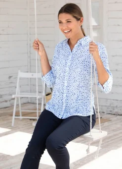 Clearance BADER Bluse mit Baumwolle BLAU-ECRU-MARINE