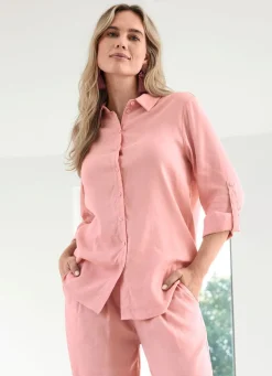Hot Tizia Bluse mit Hemdkragen ROSÉ