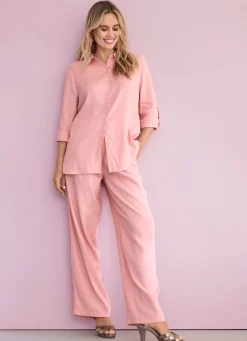 Hot Tizia Bluse mit Hemdkragen ROSÉ