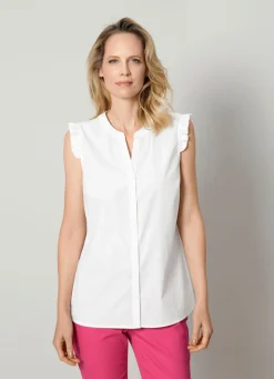 New BADER Bluse mit Rüschen WEISS