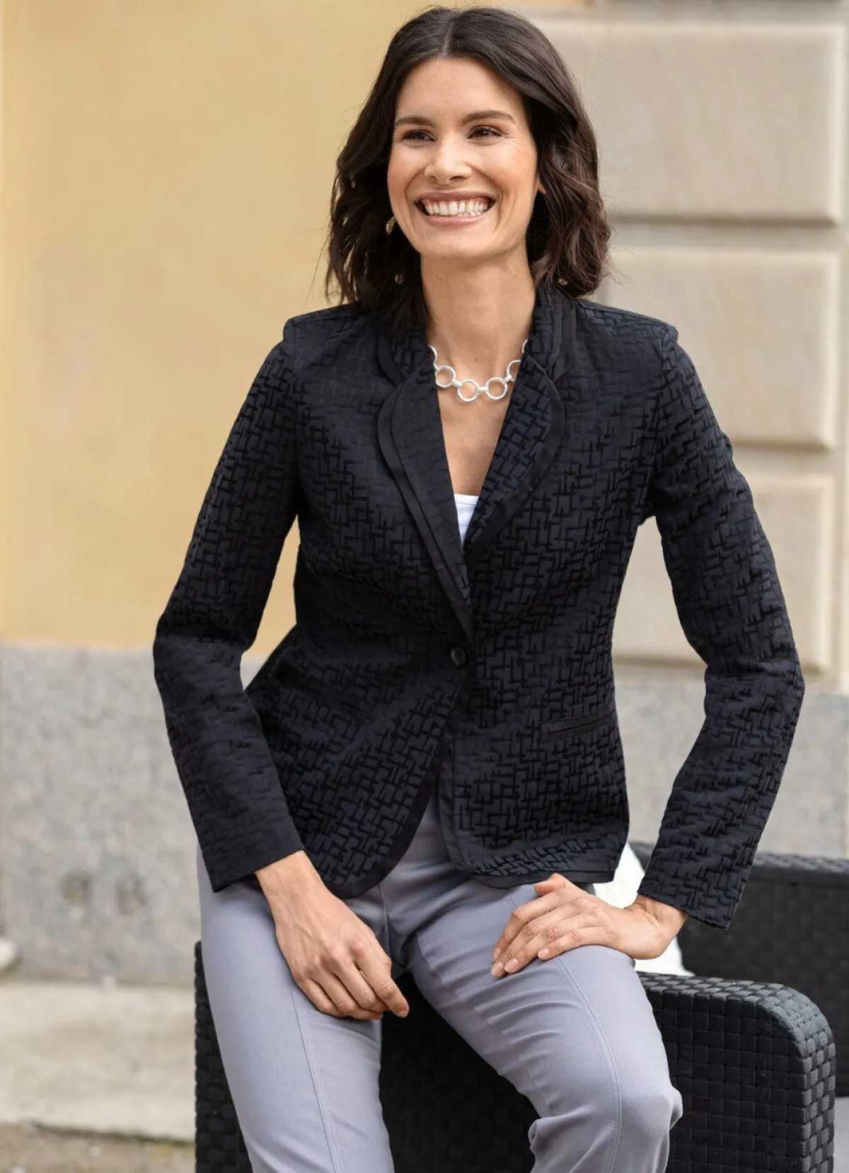 Clearance BADER Blusenblazer mit Baumwolle SCHWARZ