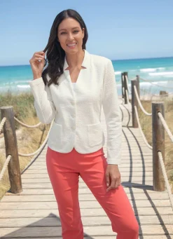 Outlet BADER Blusenblazer mit Schulterpolstern ECRU