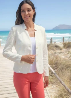 Outlet BADER Blusenblazer mit Schulterpolstern ECRU