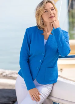 Discount BADER Blusenblazer mit Schulterpolstern BLAU