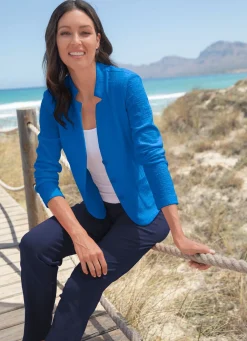 Discount BADER Blusenblazer mit Schulterpolstern BLAU