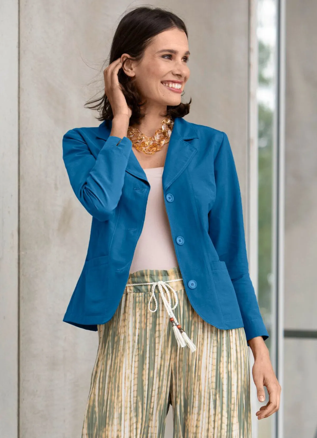 BADER Blusenjacke mit Schulterpolster ROYALBLAU