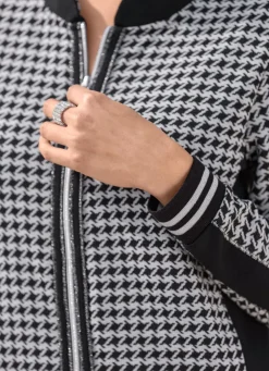 laurakent Blusenjacke mit Hahnentritt-Dessin SCHWARZ-SILBER