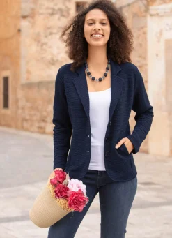 Clearance BADER Blusenjacke mit Knopfleiste MARINE