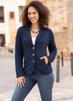Clearance BADER Blusenjacke mit Knopfleiste MARINE