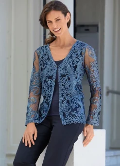 Online BADER Blusenjacke mit Schmuckknöpfen MARINE-BLEU