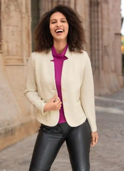 Discount BADER Blusenjacke mit Schulterpolster CREME