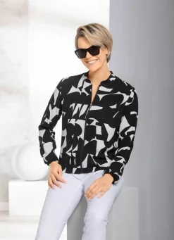 Sale BADER Blusenjacke mit Stehkragen SCHWARZ-WEISS