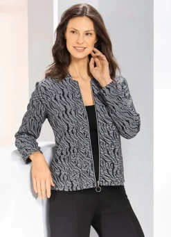 Hot BADER Blusenjacke mit Stehkragen SCHWARZ-WEISS