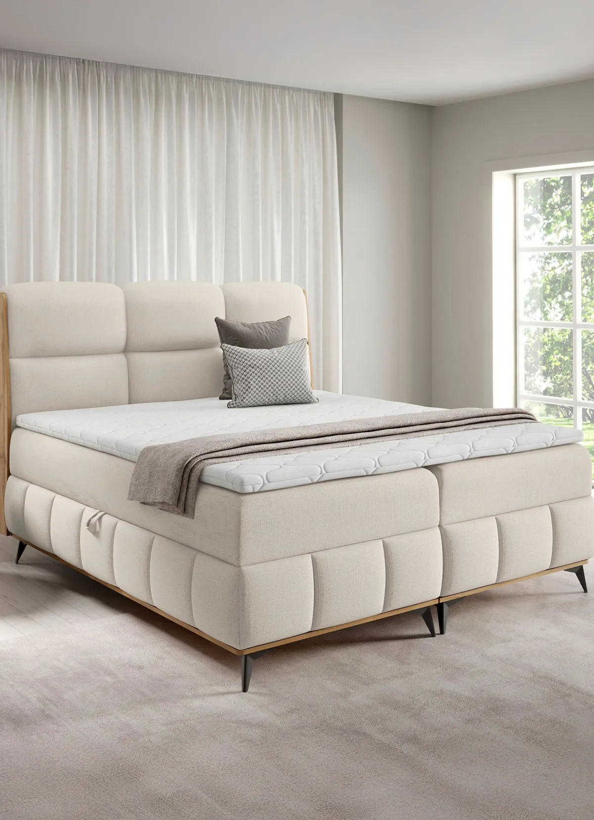 BADER Boxspringbett creme