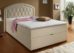 Online BADER Boxspringbett mit Bettkasten und Topper CREME