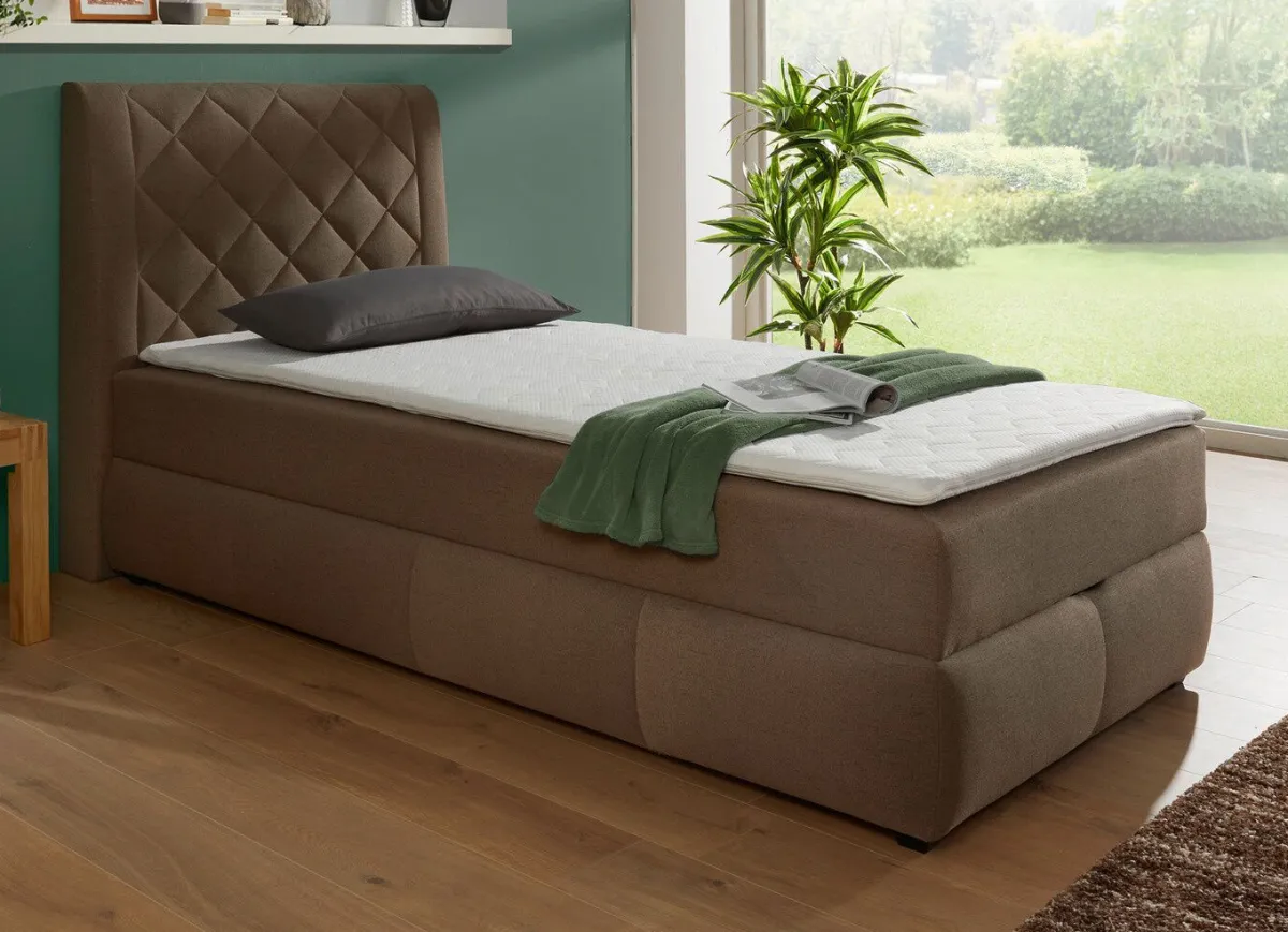 Best BADER Boxspringbett mit Bettkasten und Topper BRAUN