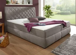 Outlet BADER Boxspringbett mit Bettkasten und Topper GRAU