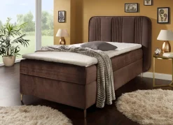 Clearance BADER Boxspringbett mit Bettkasten und Topper BRAUN