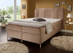 Online BADER Boxspringbett mit Bettkasten und Topper BEIGE