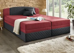 Online BADER Boxspringbett mit Bettkästen SCHWARZ-ROT